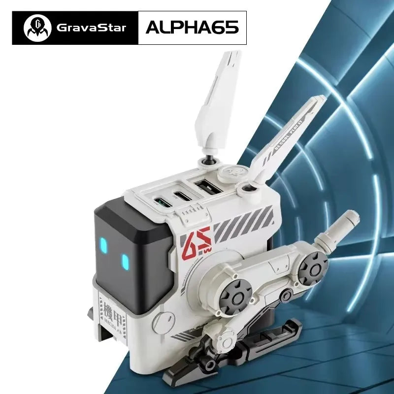 Gravastar Alpha65 65W Charger Mechanical Charger Fast Charger Mechanical Gallium Nitride Charger Ipone Computer Type-C Game Gift