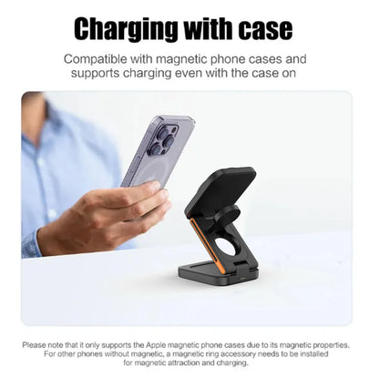 30W 3 in 1 Wireless Charger Phone Magnetic Foldable Wireless Charging Station for Iphone 15 14 13 12Pro Apple Watch 8 9 Airpods